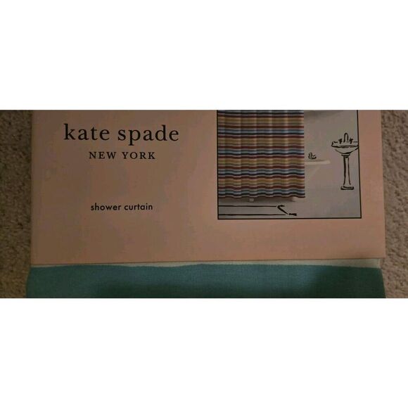 NEW Kate Spade New York Fabric Shower Curtain Striped 72 x 72, Multicolor - Picture 1 of 5